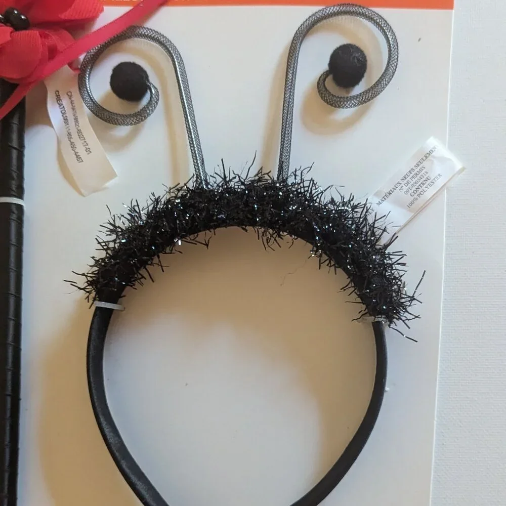 NWT Kids Ladybug Butterfly Halloween Costume Antennas Headband Wand Michael's